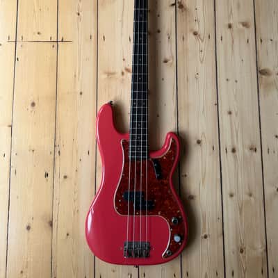 1963 Fender Precision Bass Guitar Fiesta Red image 3