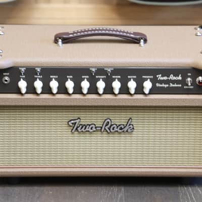 Two Rock Vintage Deluxe 6L6 35-Watt Guitar Amp Head Vintage Brown + Cover & Footswitch image 2
