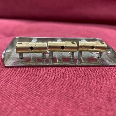 3-Saddle Custom "Cut-Off" Vintage-Style Telecaster Bridge with Compensated Saddles - Nickel image 2