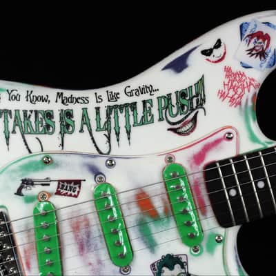 Custom Painted and Upgraded Fender Squier Strat - Aged and Worn With Graphics and Matching Headstock image 10