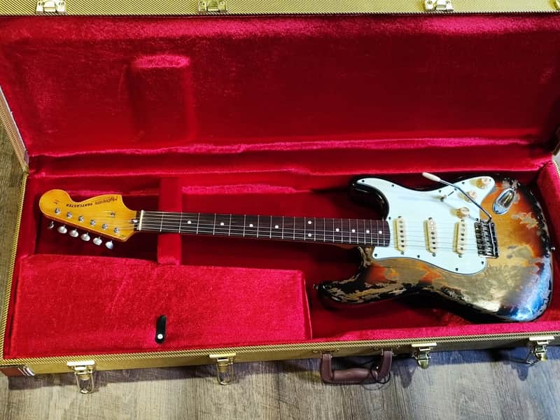 MyDream Partcaster Custom Built - Heavy Relic Sunburst SRV A2 CBS image 1