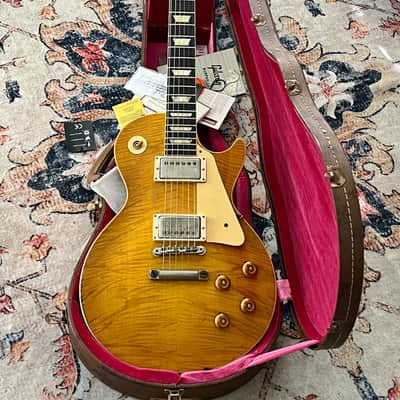 2025 Gibson Custom Shop 1959 Les Paul Standard Reissue R9 – Lemon Burst Murphy Lab Ultra Heavy Aged – Incredible Flame Top image 18
