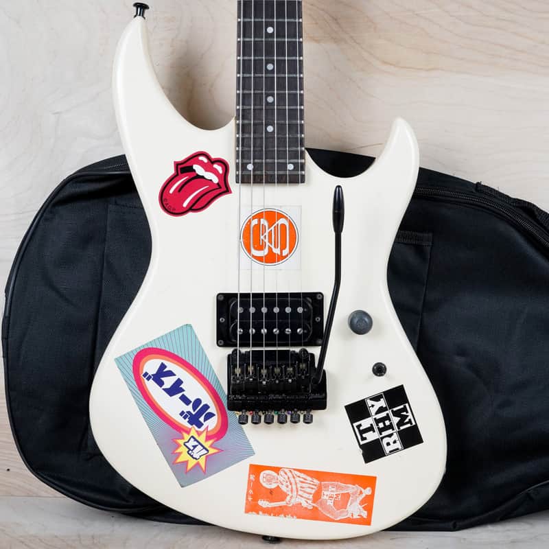 Greco Guitar Device BOM-60R Bombard with Khaler Locking Tremolo MIJ 1986 White Vintage Japan MIJ Fujigen w/ Gig Bag image 1