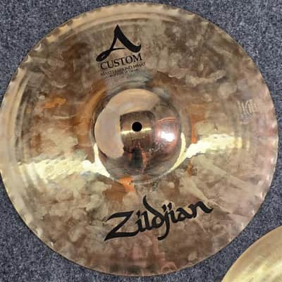 Used Zildjian A Custom Mastersound Hi Hat Cymbals 14" - Good image 3