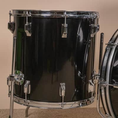 1980s Rogers XP-8 Jet Black Drum Pearl Drum Set 14x22 9x13 and 16x16 image 3