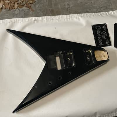 1990's MIJ Jackson Professional King V Black Guitar Body Floyd Tremolo Ready image 1