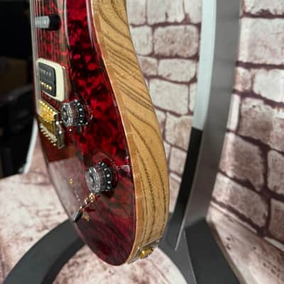PRS Modern Eagle V Wood Library 10Top Red Tiger Quilted Stained Flamed Maple Neck Ziricote FB Ltd. 2pcs worldwide image 6