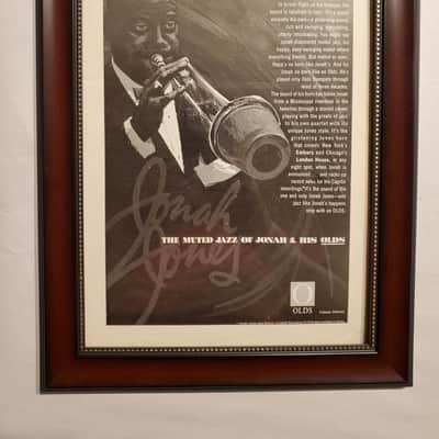 1963 Olds Horns Promotional Ad Framed Jonah Jones Original