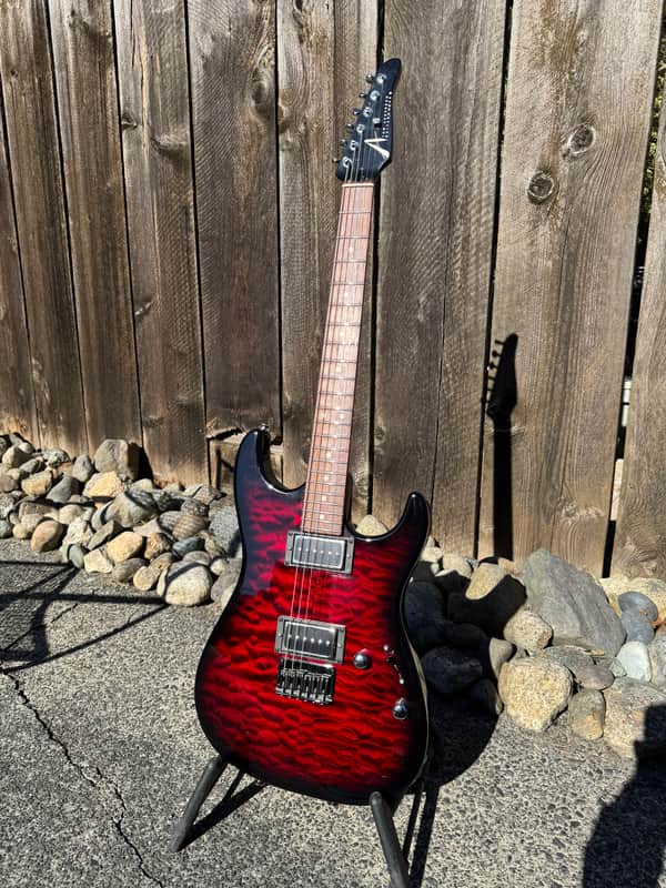 Tom Anderson Guitarworks Drop Top 2017 - Cajun Red to Black Burst image 1