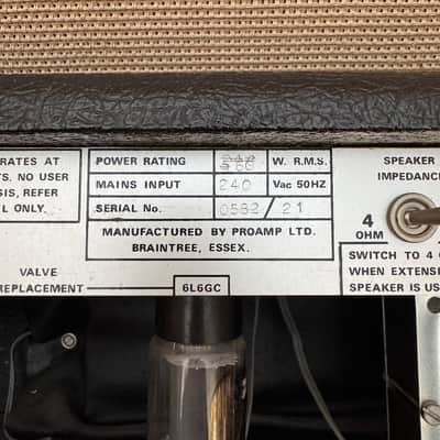 Vintage 1981 ProAmp Ltd 60w 6L6 Valve Guitar Amplifier Head w Pedal Manual 1980s image 13