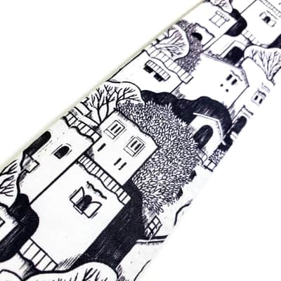 Black and white House Guitar Strap -Cute House Guitar Strap - Black White Stacked House Guitar Strap-Double Padded image 4