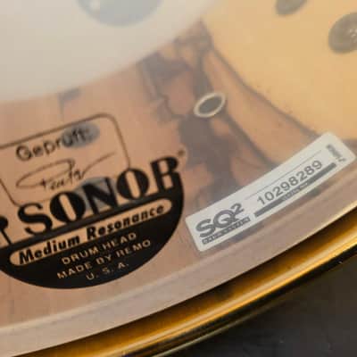 Sonor SQ2 Snare, 14x5.5, Heavy Beech, African Marble w/ Gold Hardware image 7
