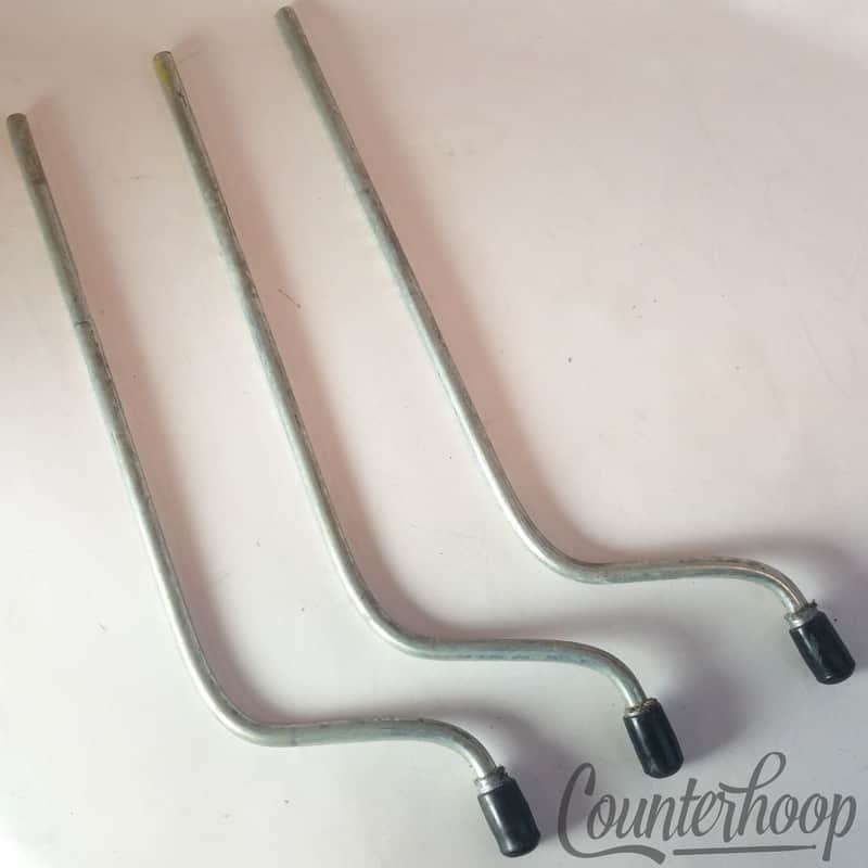 *Vintage Floor Tom Drum 16" Legs 3x Set Parts 18" x 3/8" Standard + Rubber Feet image 1