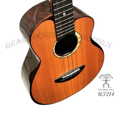 aNueNue X Luthier Mitsuta UT214 cedar bird all solid cedar & indian rosewood tenor ukulele image 6