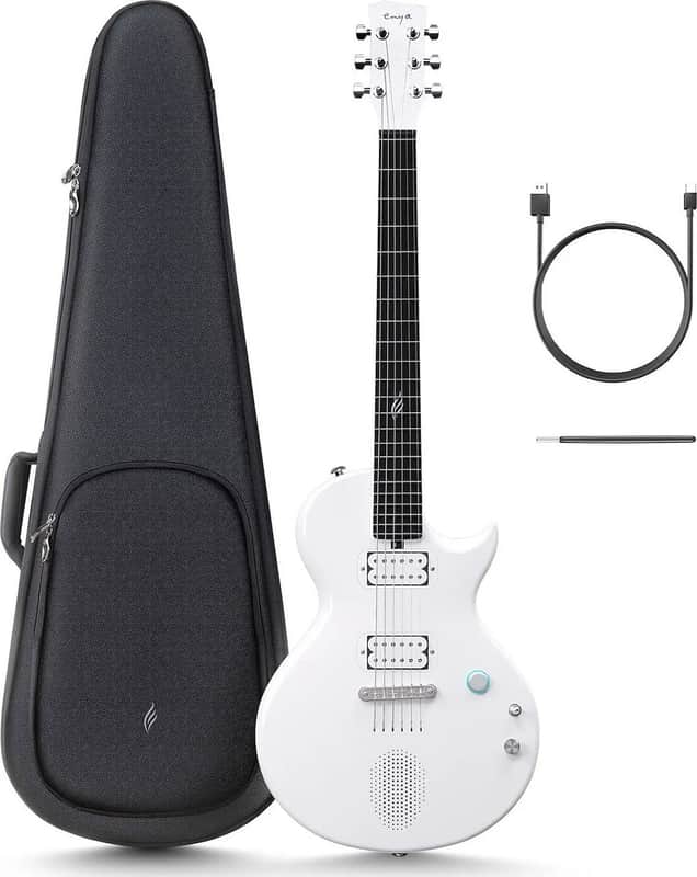 Nova Go Sonic: Carbon Fiber Smart Electric Guitar in White Finish image 1