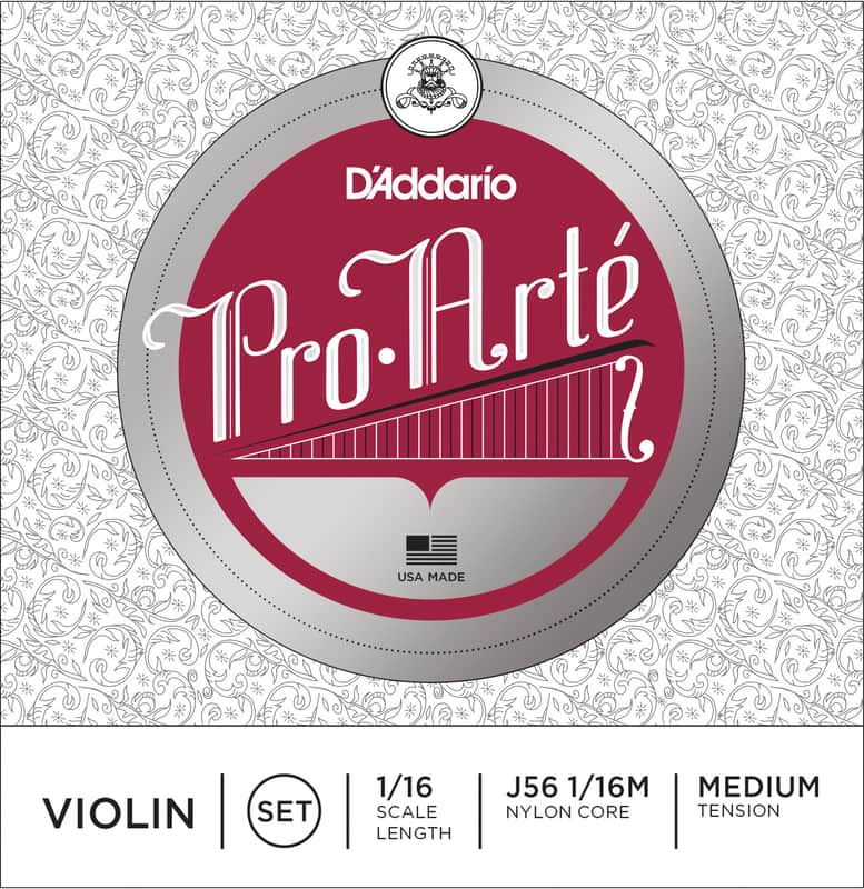 D'Addario J56 1/16M Pro-Arté 1/16 Violin Strings - Medium image 1