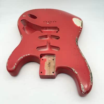 MJT Stratocaster Body Alder Relic Nitro Fiesta Red mjt6649 image 4
