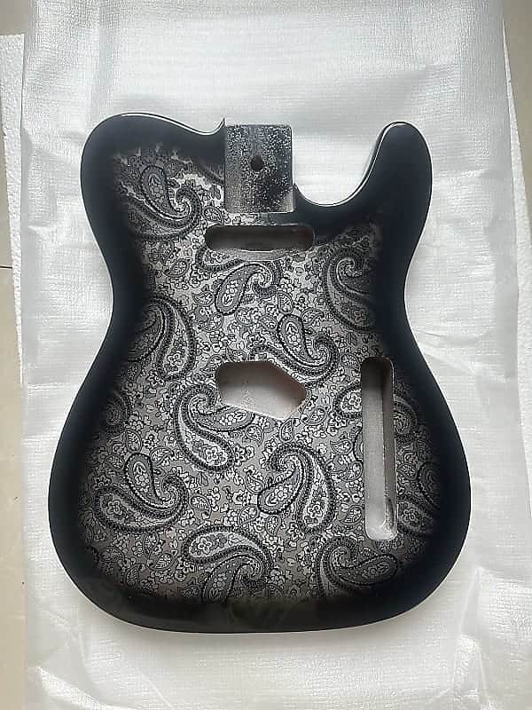Black Custom Amoeba Finish Guitar Telecaster Tele Style Mahogany Wood Body image 1