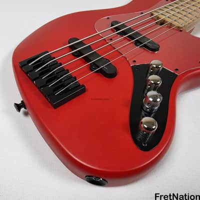 Marco Bass Guitars TFL-5 5-String 34.5" Satin Red Glockenklang - 9.84lbs image 9
