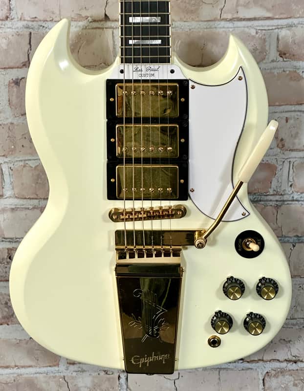 Epiphone Inspired by Gibson Custom 1963 SG Custom Electric Guitar 2023 - Classic White VOS image 1