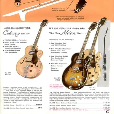 Harmony H65 Hollow Body Archtop Electric Guitar w/Case -Sherry Blonde (1956-1960) image 16