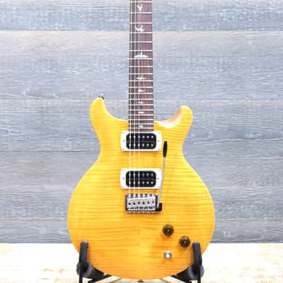 PRS SE Santana Flame Maple Veneer Top Santana Yellow Electric Guitar w/Bag image 2