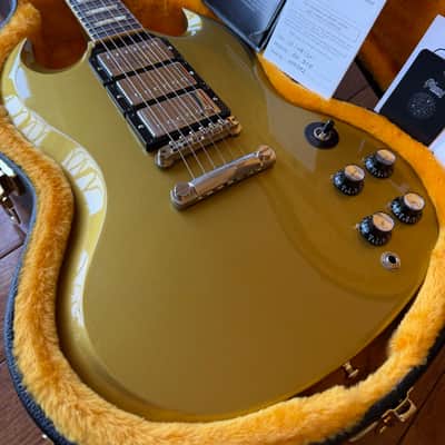 2020 Gibson Custom Shop SG Standard 3 Pickup Double Gold Factory Stinger - Gold Top image 1