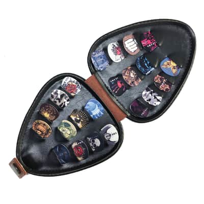 Guitar Pick Holder Case PU Leather with 22pcs Picks image 2