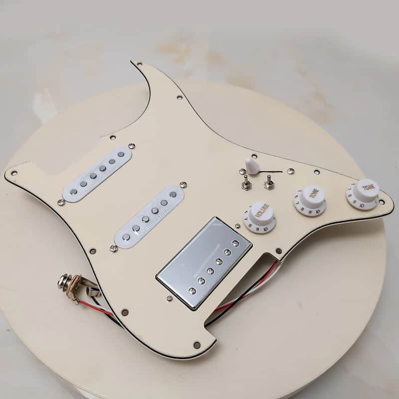 Vintage Cream Guitar HSS Strat Style Loaded Prewired Pickguard, MultiFunction Wiring image 1