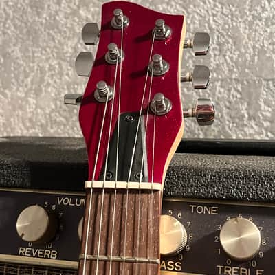Hofner Shorty Travel Guitar Tune-O-Matic Style & Tailpiece W/Travel Bag - Red Metallic image 8