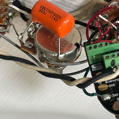2000's Fender Upgraded Stratocaster Guitar Electronics Wiring Harness Seymour Duncan Liberator, Orange Drop Capacitor image 12