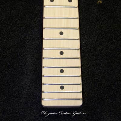 All Maple Right Hand standard 25-1/2" scale GUITAR NECK with Tuners 22 Fret Fender Tele and Strat Compatible Neck  New Satin Nitro Finish with Frets Leveled, Crowned and Polished Frets and Includes Custom Nut Perfectly Cut for Low Action! image 2