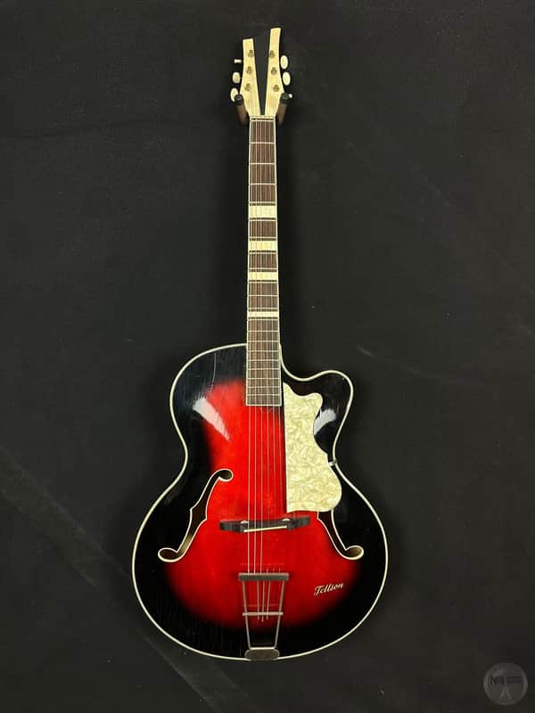 Tellson Single cutaway Jazz/Swing Guitar from the 60`s in red sunburst finish image 1