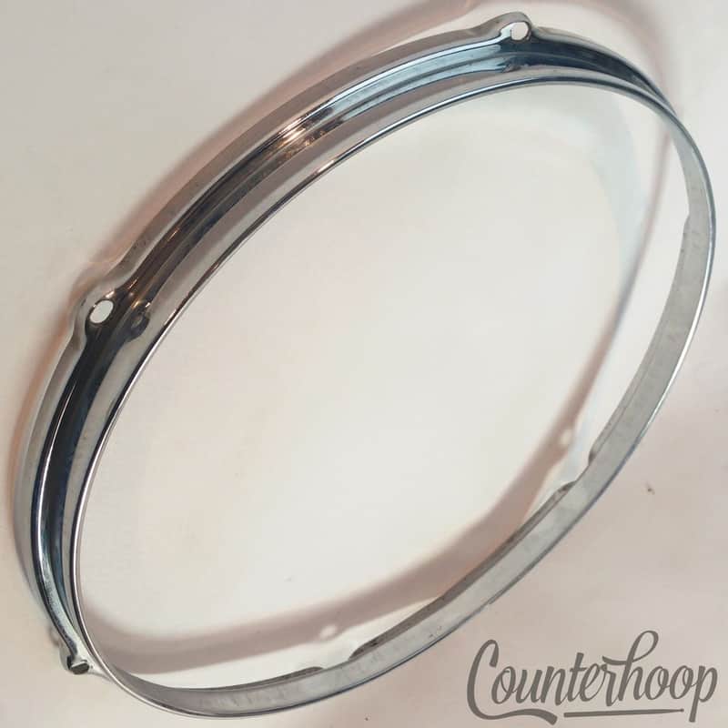 *Slingerland 13" Tom Batter/Resonant Rim/Hoop 6-Lug Stick-Saver Chrome 70s USA* image 1