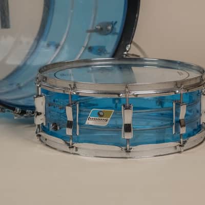 1970s Ludwig Vistalite Tivoli Pattern A 'Big Beat' in Blue/Blue/Blue - 14x22, 16x16, 9x13, 8x12, 5x14sn image 8