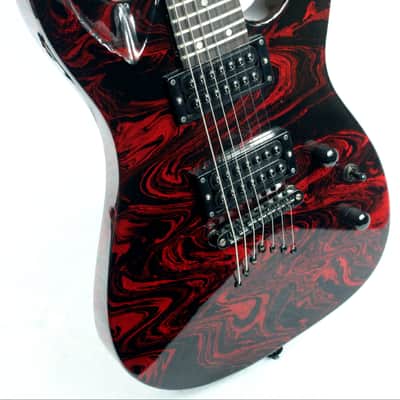 Custom Swirl Painted and Upgraded Dean Vendetta XM 7 -7 String Electric Guitar W/ Matching Headstock image 2