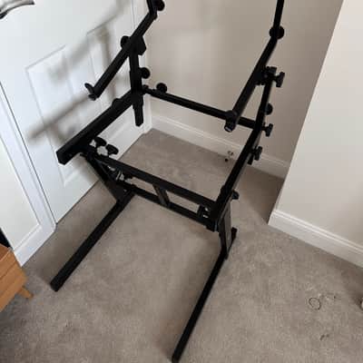 On-Stage On-Stage Pro Heavy-Duty Folding-Z 3-Tier Keyboard Stand 2010 - Black Metal image 5