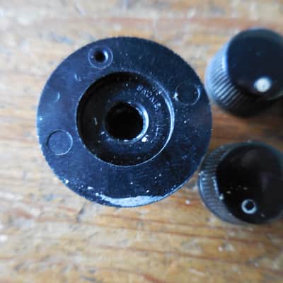 National Vintage Guitar Knobs Complete Set of 5 Black Original Knobs image 2