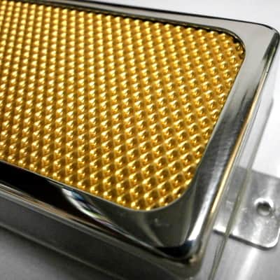 Q pickups CHROME Open Cover GOLD FOIL Humbucker PAF Guitar Pickup Hand Wound image 2