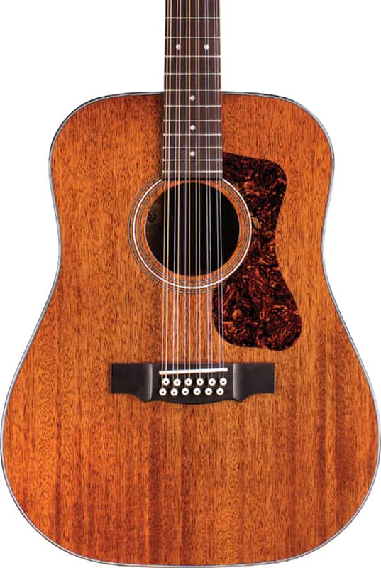 Immagine Guild D-1212 12-String Dreadnought Acoustic Guitar, Solid Mahogany Top - 1