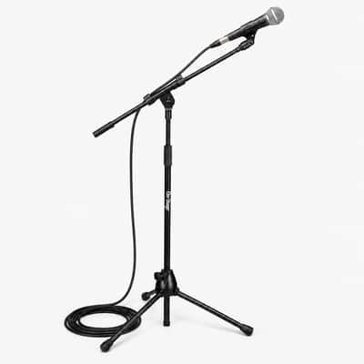 Shure SM58 Cardioid Dynamic Vocal Microphone with 25' XLR, Shock Mount, Stand Bundle