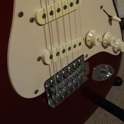 Fender Squier Affinity 'Strat' Stratocaster Black AND a Fender Squier Affinity 'Strat' Stratocaster, 2008 Candy Apple Red with a Maple neck image 17