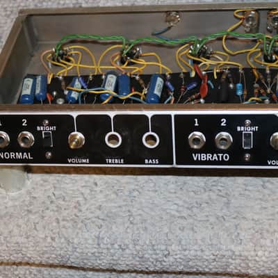 Vintage 1965 Fender Blackface Tremolux Tube Amp Chassis Project image 4