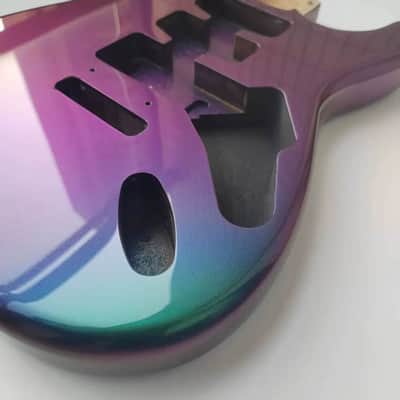 Green Purple Guitar Stratocaster Strat Style Alder Wood Body image 4