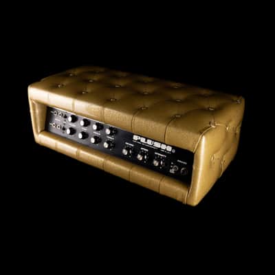 Used Vintage 1960's Plush P1000S Tuck & Roll Gold Tube Guitar Amp Head image 3