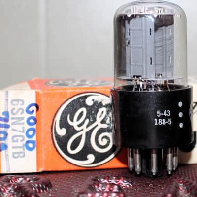 GE 6SN7GTB 6SN7GT TIGHT BALANCE SIDE D GETTER GRAY PLATE TEST NOS IN BOX VINTAGE 1955 image 3