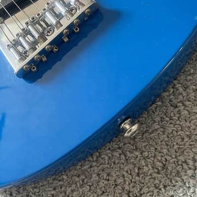 Blue Mini Electric Guitar, Solid Basswood Body, Maple Neck, Rosewood Fingerboard image 9