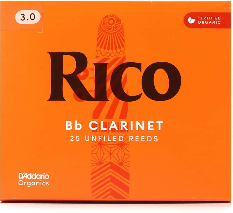D'Addario Rico Bb Clarinet Reeds - 3.0  25-pack (5-pack) Bundle image 1