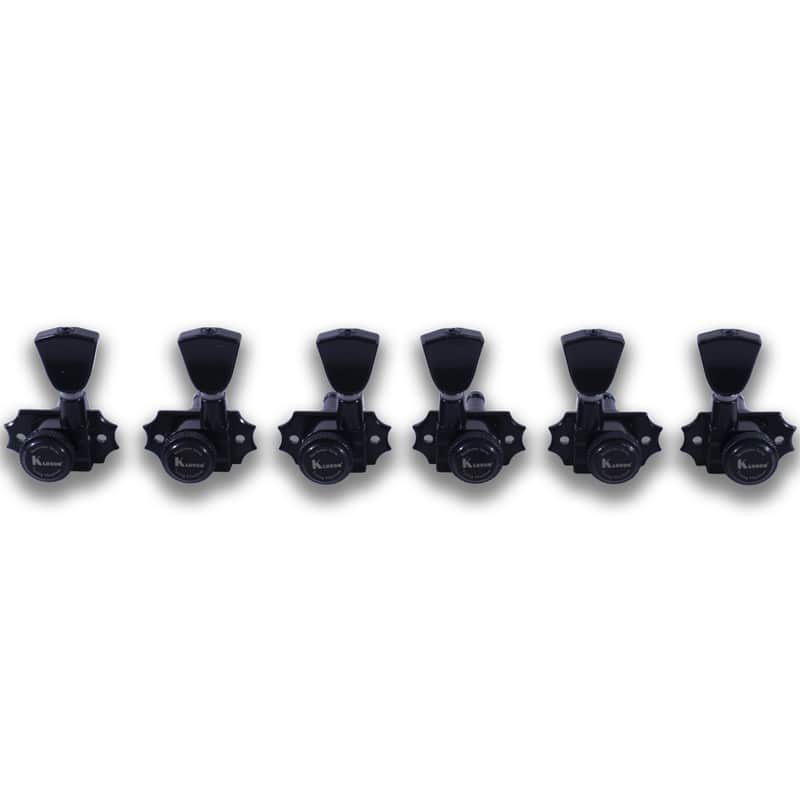 Kluson 3 Per Side Locking Revolution Series G-Mount Tuning Machines, KRGL-3-B, Black image 1