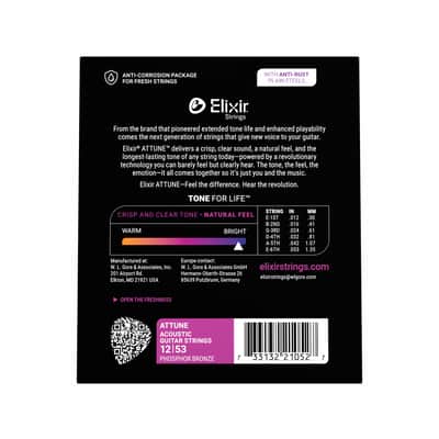 Elixir 21052 Acoustic Phosphor Bronze Attune Light 12-53 image 2